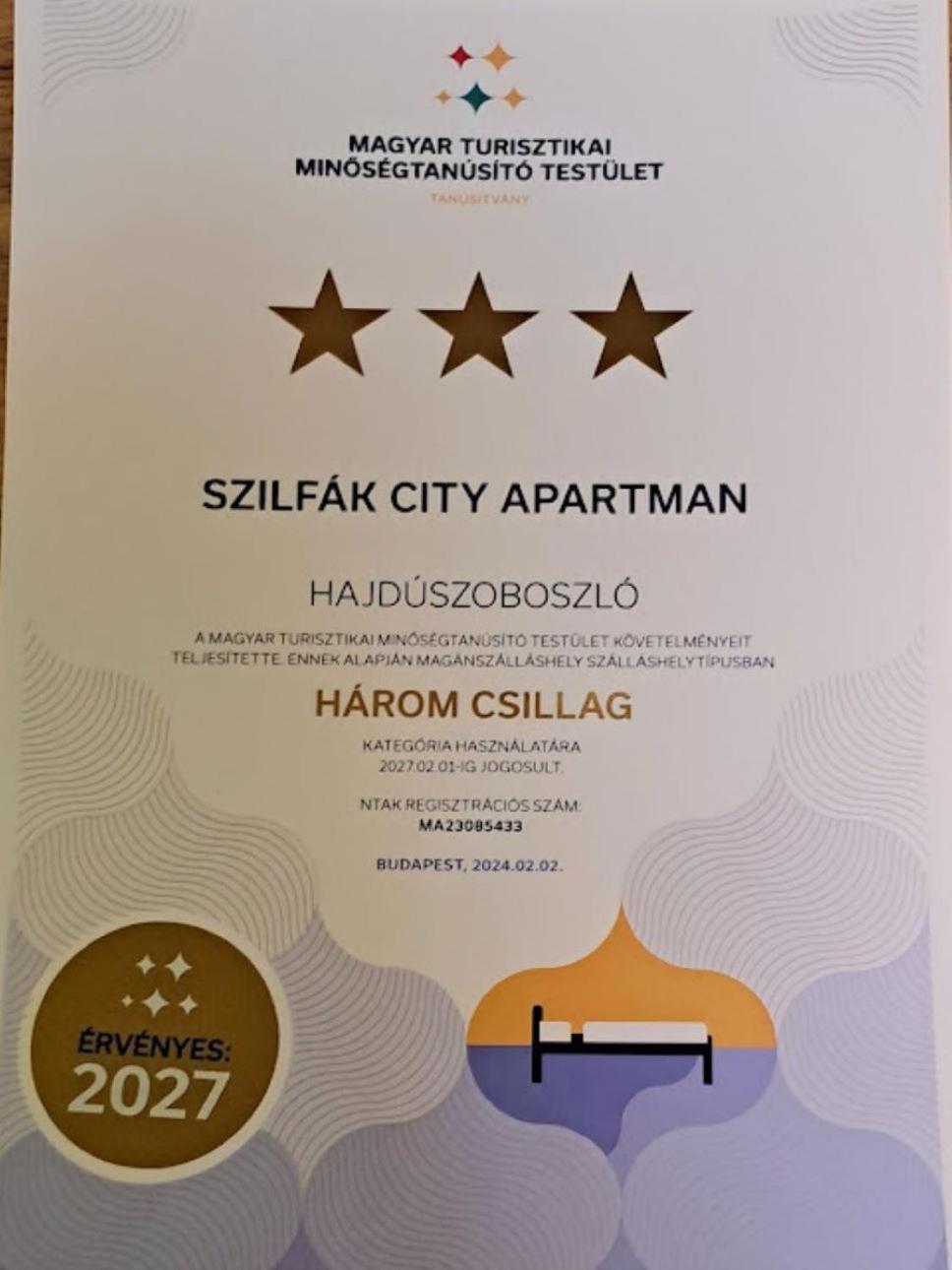 Szilfak City Apartman Hajdúszoboszló Extérieur photo